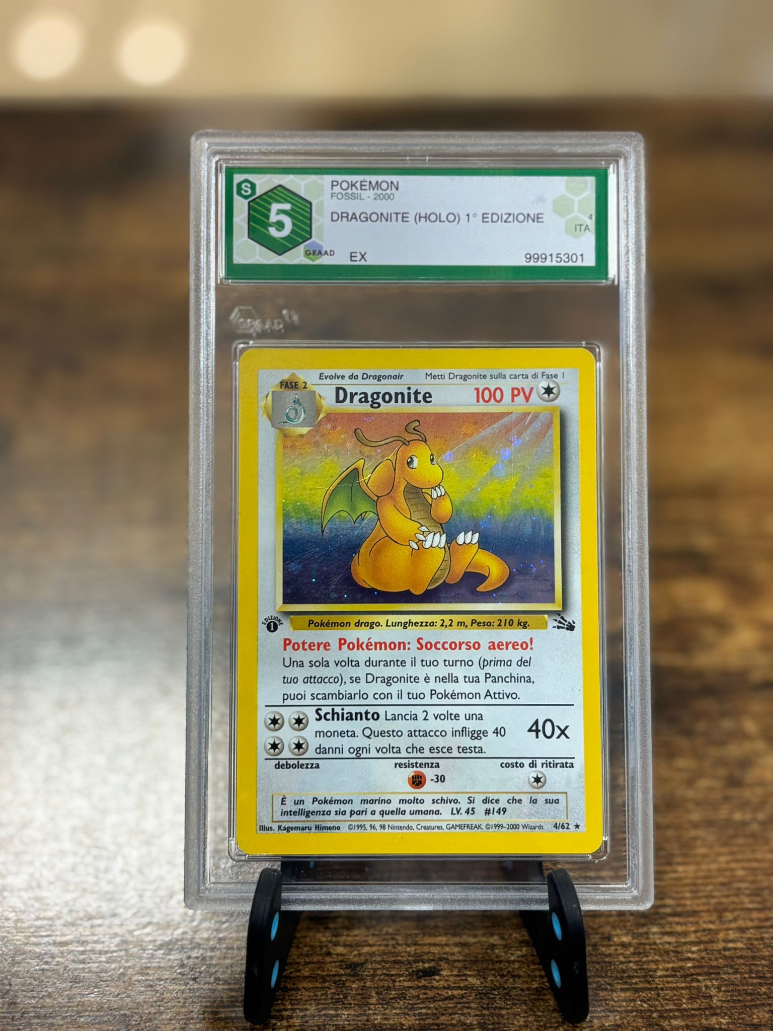 DRAGONITE FOSSIL HOLO PRIMA EDIZIONE - GRAAD 5