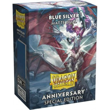 Dragon Shield - Special Anniversary Blue/Silver Dual Matte - Standard Size (100 bustine)