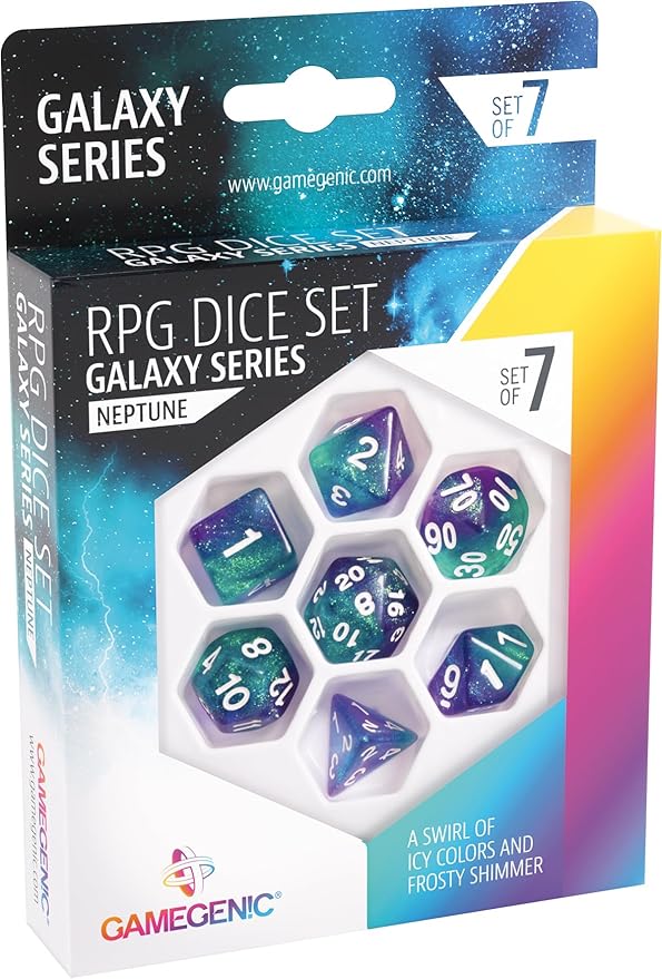 Gamegenic - Set 7 Dadi Galaxy Series - Neptune