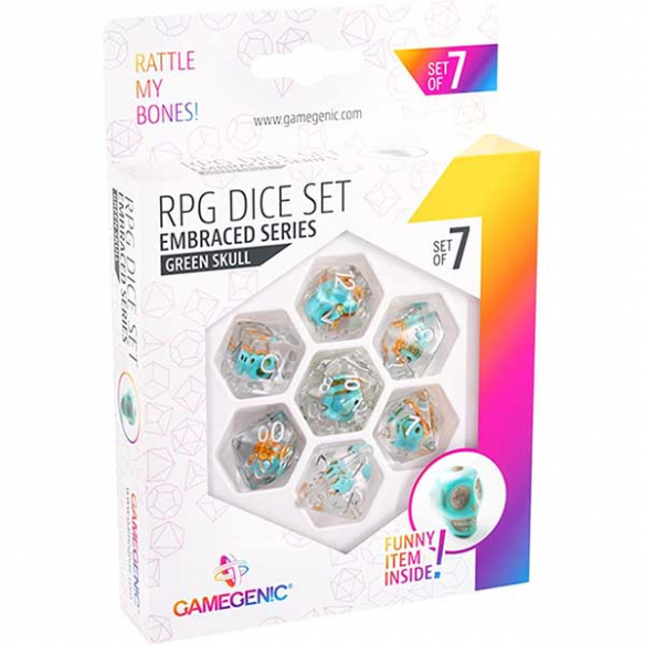 Gamegenic - Set 7 Dadi Embraced Series - Green Skull